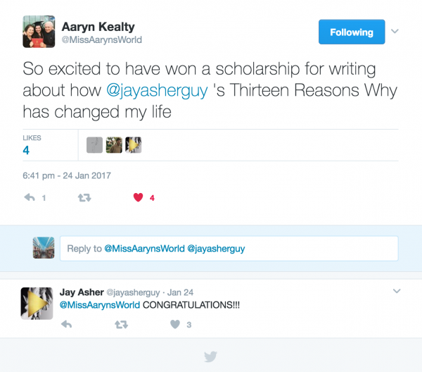 Aaryn Kealty - Hooked to Books Scholarship Winner 2016