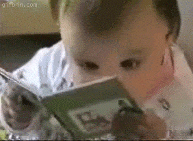Resultado de imagen para hooked on a book gif