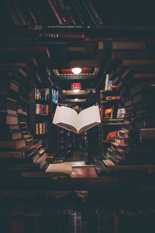 Picture Floating book from in a bookstore