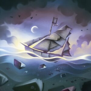 "Set Sail With Books—Night Version" Digital Download Print