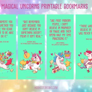 Magical Unicorns - 2 Printable Bookmarks