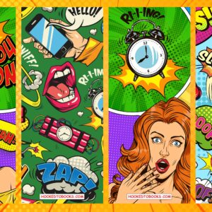 Comic Book Pop-Art Digital Download Printable Bookmarks