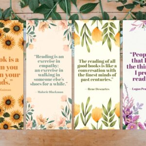 Floral Digital Download Printable Bookmarks