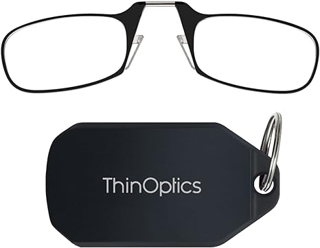 ThinOptics Keychain Case and Rectangular Reading Glasses